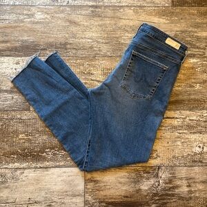 AG Jeans The Farrah Skinny Ankle Jeans Distressed Raw Hem